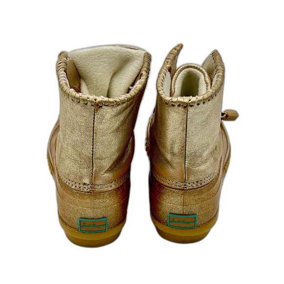 Jack Rogers Girls Gold Rain - Duck Boots Size 3 - Picture 4 of 8